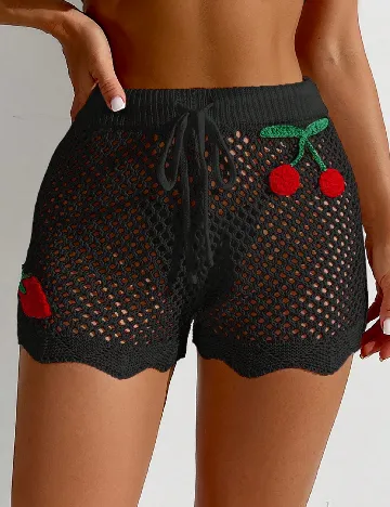 Pantaloni de plaja SHEIN, negru