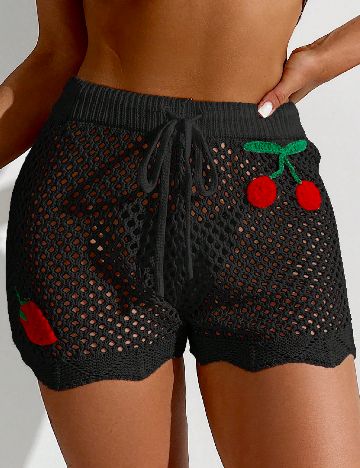 Pantaloni de plaja SHEIN, negru