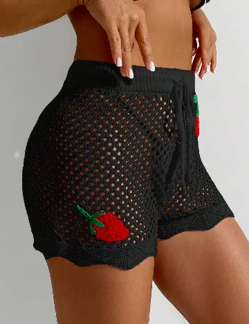 Pantaloni de plaja SHEIN, negru