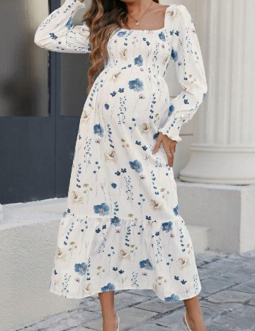 Rochie lunga SHEIN Maternity, alb