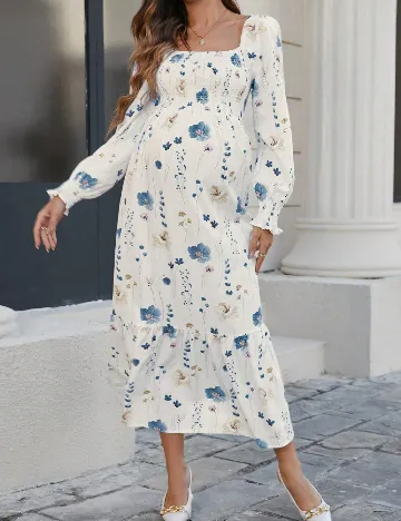 Rochie lunga SHEIN Maternity, alb