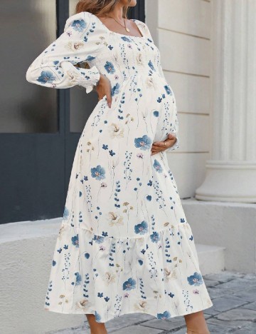 Rochie lunga SHEIN Maternity, alb