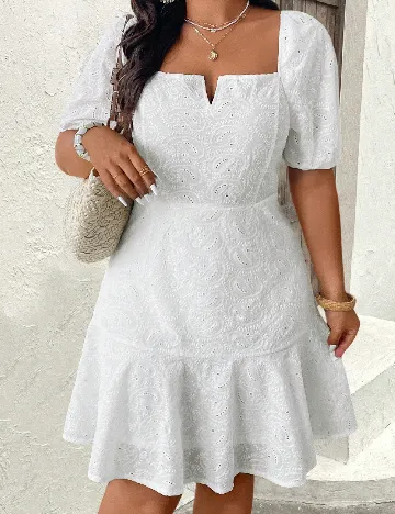 Rochie scurta SHEIN CURVE, alb