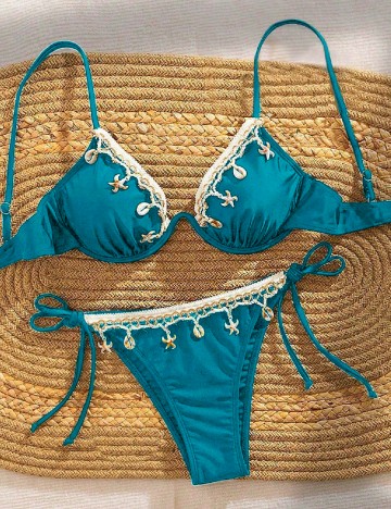 Costum de baie SHEIN, turcoaz