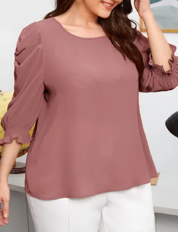 Bluza SHEIN CURVE, roz pudra inchis
