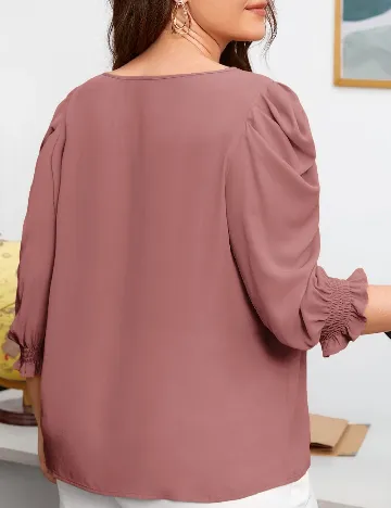Bluza SHEIN CURVE, roz pudra inchis