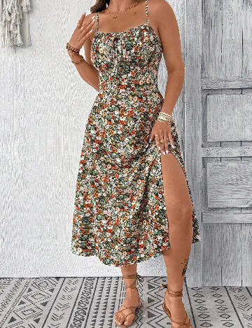 Rochie lunga SHEIN CURVE, floral print