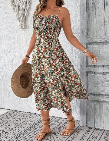 Rochie lunga SHEIN CURVE, floral print