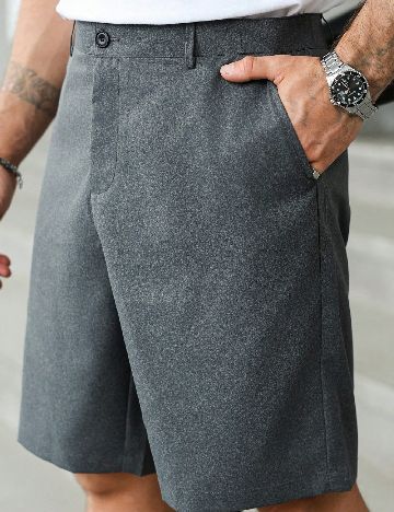 Pantaloni scurti SHEIN Plus Size Men, gri