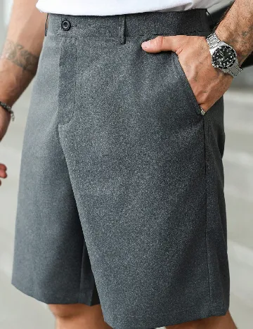 Pantaloni scurti SHEIN Plus Size Men, gri