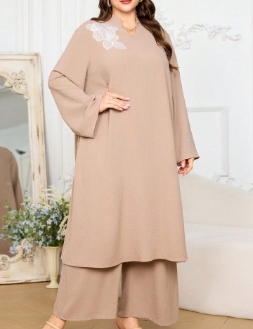 Compleu SHEIN CURVE, maro deschis