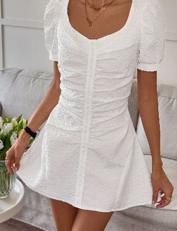 Rochie scurta Emery Rose, alb
