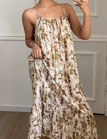 Rochie lunga Dazy, crem