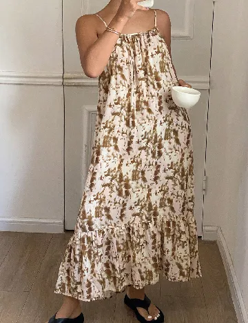 Rochie lunga Dazy, crem