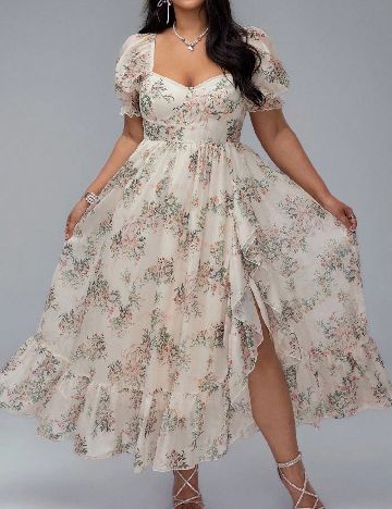 Rochie lunga SHEIN CURVE, crem