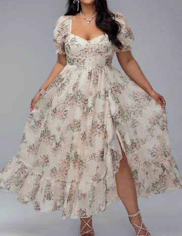 Rochie lunga SHEIN CURVE, crem