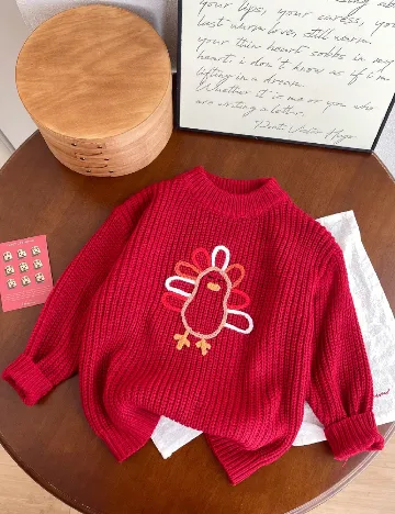 Pulover Shein Kids, rosu