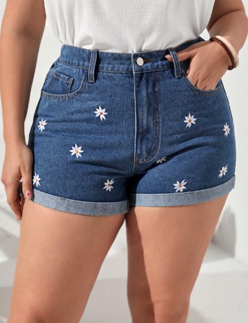 Pantaloni scurti SHEIN CURVE, albastru