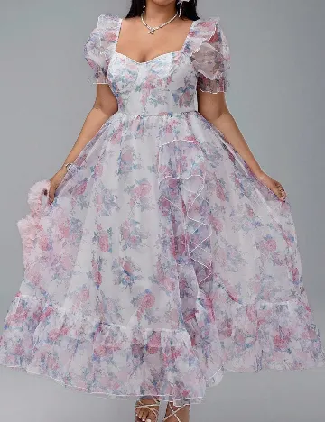 Rochie lunga SHEIN CURVE, floral print