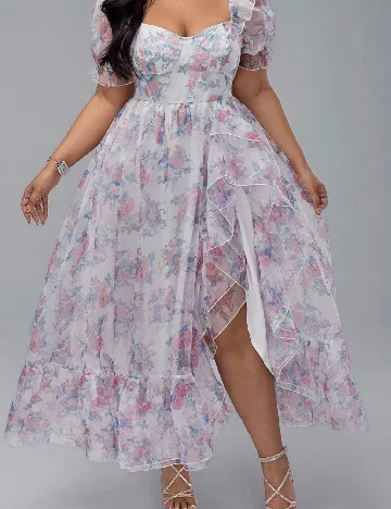 Rochie lunga SHEIN CURVE, floral print