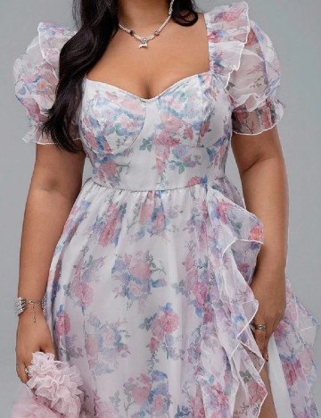 Rochie lunga SHEIN CURVE, floral print