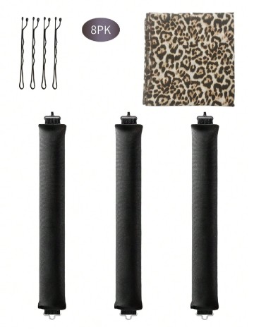 Set ondulatoare fără caldura 8 bucati SHEIN, negru
