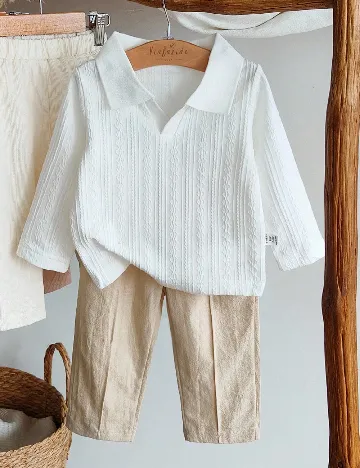 Compleu Shein Kids, alb/crem