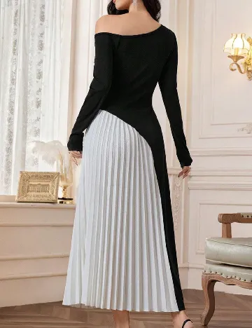 Rochie lunga SHEIN, alb/negru