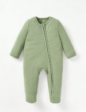 Set salopete 2 bucati Cozy Pixies, crem/verde