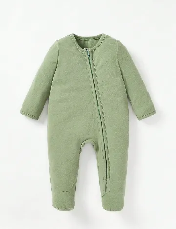 Set salopete 2 bucati Cozy Pixies, crem/verde