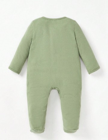 Set salopete 2 bucati Cozy Pixies, crem/verde