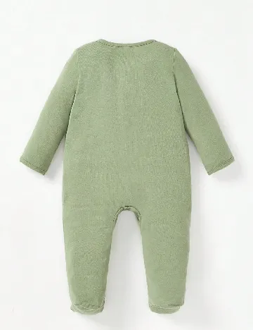 Set salopete 2 bucati Cozy Pixies, crem/verde