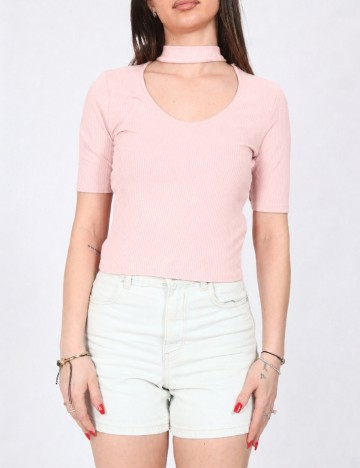 Top Bershka, roz pudra