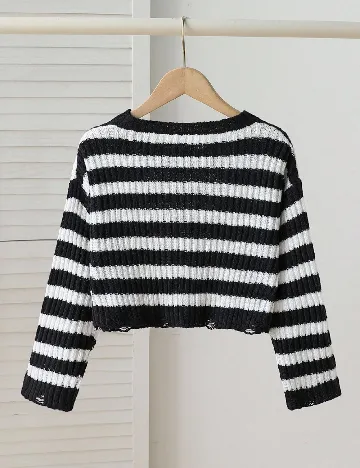 Bluza Shein Kids, alb/negru