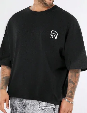 Tricou SHEIN Plus Size Men, negru