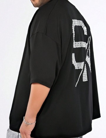 Tricou SHEIN Plus Size Men, negru