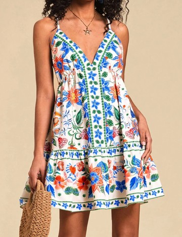Rochie scurta SHEIN, floral print