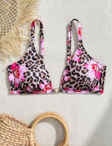 Sutien de baie SHEIN CURVE, animal print