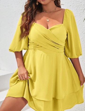 Rochie scurta SHEIN CURVE, galben