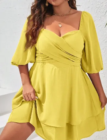 Rochie scurta SHEIN CURVE, galben