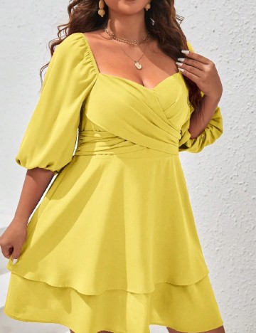 Rochie scurta SHEIN CURVE, galben