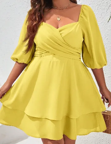 Rochie scurta SHEIN CURVE, galben