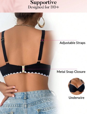 Sutien de baie SHEIN, negru
