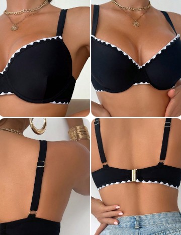 Sutien de baie SHEIN, negru