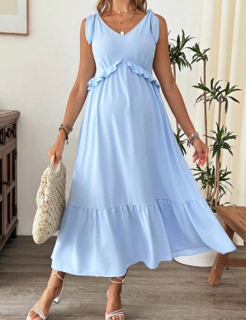 Rochie medie SHEIN Maternity, albastru