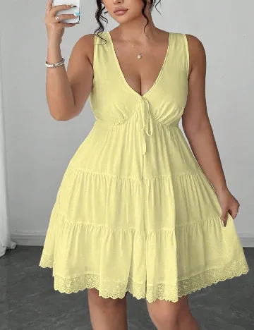 Rochie scurta SHEIN CURVE, galben