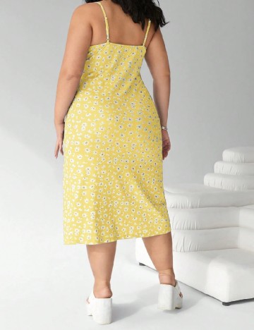 Rochie medie SHEIN CURVE, galben