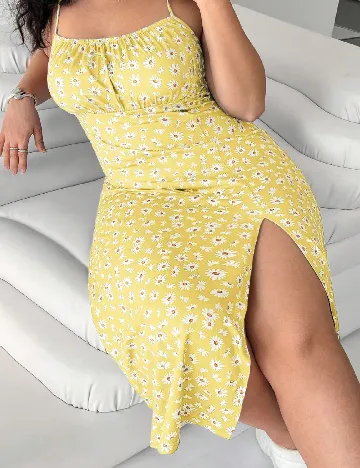 Rochie medie SHEIN CURVE, galben