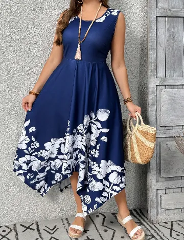 Rochie medie SHEIN CURVE, albastru