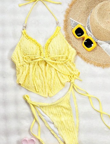 Costum de baie SHEIN, galben